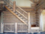 Montana Log Home Stairway With Twigs