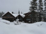 Big Sky MT Custom Log Home In Winter