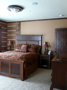 Log Home Bedroom, Big Sky MT