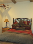 Log Home Bedroom in Big Sky, MT