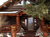 Custom Log Home Entrance, Bozeman MT