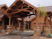 Custom Masonry on Big Sky Log Home