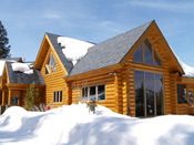 Large Windows In Big Sky MT Custom Log Home