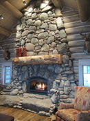 Rock Firplace Log Home, Big Sky MT