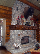 Unique Handcrafted Fireplace, Big Sky MT